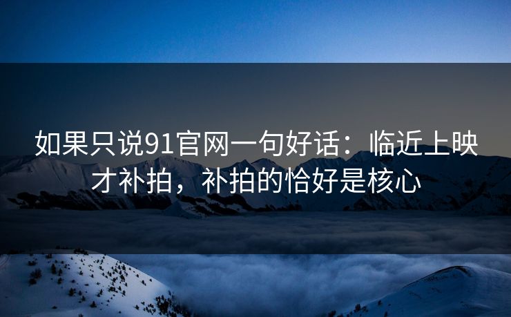 如果只说91官网一句好话：临近上映才补拍，补拍的恰好是核心  第1张