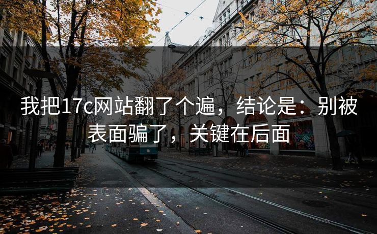 我把17c网站翻了个遍,结论是:别被表面骗了,关键在后面 第1张 我把17c网站翻了个遍,结论是:别被表面骗了,关键在后面 第1张