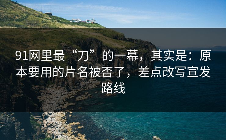 91网里最“刀”的一幕，其实是：原本要用的片名被否了，差点改写宣发路线  第1张