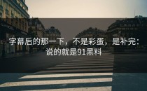 字幕后的那一下，不是彩蛋，是补完：说的就是91黑料