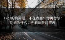 17c1的真问题，不在表面：你再想想：别问为什么，先看这条对照表
