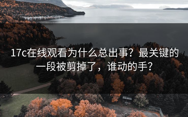 17c在线观看为什么总出事？最关键的一段被剪掉了，谁动的手？