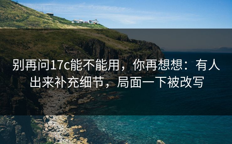 别再问17c能不能用，你再想想：有人出来补充细节，局面一下被改写