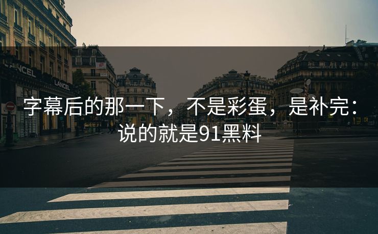 字幕后的那一下，不是彩蛋，是补完：说的就是91黑料
