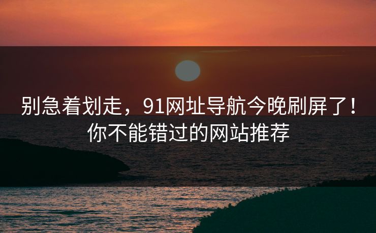 别急着划走,91网址导航今晚刷屏了!你不能错过的网站推荐 第1张 别急着划走,91网址导航今晚刷屏了!你不能错过的网站推荐 第1张